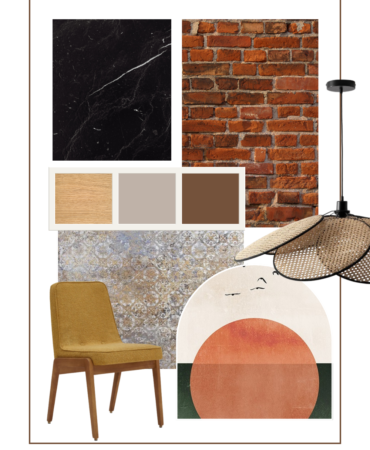 White Brown Modern Minimalist Moodboard Pinterest Pin